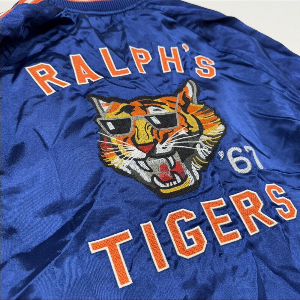 Rare POLO Ralph Lauren Blue Satin Varsity Letterman Jacket Boys 6/7 - Picture 9 of 14